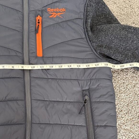 Reebok Kids 14/16 Charcoal and Orange Puffer Jacket - Picture 7 of 8